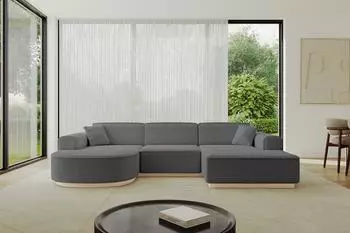 ALTDECOR ARRIO-U1 Wohnlandschaft U-Form, grau, 303x171x83cm (800001617060)