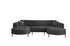 Fun Möbel Valencia U-Form Sofa, Stoff Noel, grafit