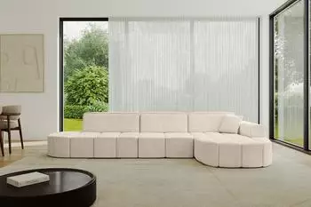 ALTDECOR Livo-L2 Ecksofa L-Form, Textil, beige, 337x173cm (800001363329)