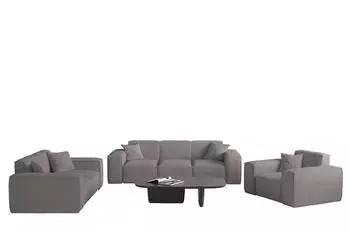 Fun M&ouml;bel CELES PREMIUM Sofaset 3-2-1 Stoff Ascot Bukla, taupe