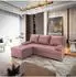 Masseno Rita Ecksofa mit Schlaffunktion und Bettkasten, L-Form, rosa (KRONOS 27)