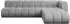 ALTDECOR Darnel-L2 Ecksofa modular L-Form Velours hellgrau 296x177x70cm (800001227764)