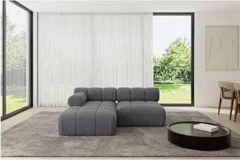 ALTDECOR Razon-L1 Ecksofa L-Form, Cord, dunkelgrau, 190x160cm (800001570132)