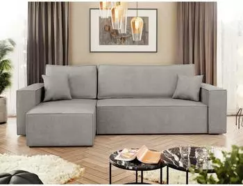 Mirjan24 Karl Ecksofa L-Form mit Schlaffunktion und Bettkasten (Lima 50)