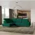 Masseno LERMA R-S Ecksofa L-Form mit Schlaffunktion & Bettkasten, grün (LERMA R-S MONOLITH 37)