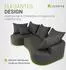 Juskys Tirano Ecksofa L-Form, Samt, dunkelgrau, 4-Sitzer mit Ottomane