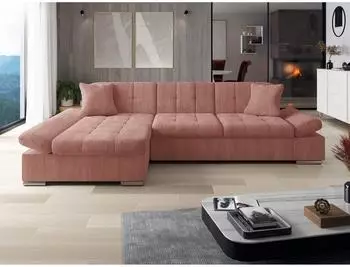 Mirjan24 Montana Cord Ecksofa L-Form, dunkelrosa, 278x161cm, links (Poso 29)