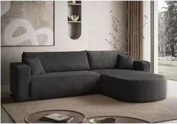 Lookway Soprano Ecksofa mit Schlaffunktion und Stauraum, Textil, dunkelgrau (800001221532)