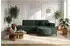 WFL GROUP Hana Loft Ecksofa 3-Sitzer L-Form, Cordstoff Chenille, dunkelgrün (800001517501)