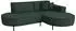 WFL GROUP Hana Loft Ecksofa 3-Sitzer L-Form, Cordstoff Chenille, dunkelgrün (800001517501)