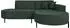 WFL GROUP Hana Loft Ecksofa 3-Sitzer L-Form, Cordstoff Chenille, dunkelgrün (800001517501)