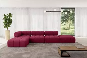 ALTDECOR Kerru-L2 Ecksofa L-Form Velours bordeauxrot 380x190cm (800001290587)