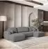 Masseno Savona P Wohnlandschaft U-Form, Kordstoff, grau, Schlaffunktion (SAVONA P POSO 60)