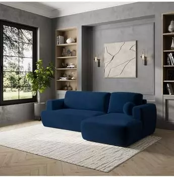 Masseno Senti K R-S Ecksofa L-Form mit Schlaffunktion und Bettkasten, blau (SENTI K R-S KRONOS 09)