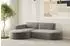 Fun Möbel PALMA XS Sofaset Ecksofa & Sessel, Stoff Noel, grau, Ottomane links