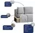 Masseno FIORO Ecksofa L-Form mit Schlaffunktion & Bettkasten, hellgrau (FIORO TILIA 86)
