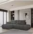 Masseno Fluma L-S Ecksofa Boucle-Stoff grau mit Schlaffunktion (FLUMA L-S QUELLE 92)