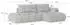 Masseno Fluma L-S Ecksofa Boucle-Stoff grau mit Schlaffunktion (FLUMA L-S QUELLE 92)