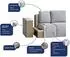Masseno Fluma L-S Ecksofa Boucle-Stoff grau mit Schlaffunktion (FLUMA L-S QUELLE 92)