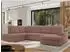 MKS Madrito U Ecksofa U-Form, Schlaffunktion, Bettkasten, rosa Bouclé