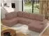 MKS Madrito U Ecksofa U-Form, Schlaffunktion, Bettkasten, rosa Bouclé