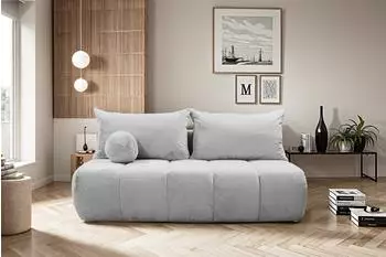 Fun Möbel ANZIA Schlafsofa 3-Sitzer, Stoff Bunny, hellgrau