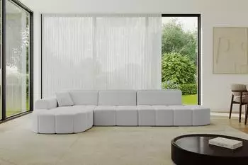 ALTDECOR Livo-L2 Ecksofa L-Form, hellgrau, Textil, 337x173cm (800001363337)
