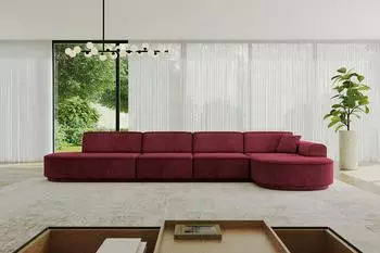 ALTDECOR MARI-L3-v3 Ecksofa L-Form Velours bordeauxrot 413x171x83cm (800001202408)