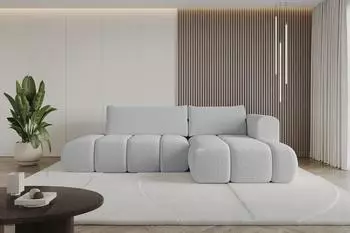 ALTDECOR Cloud-L Ecksofa mit Schlaffunktion und Bettkasten, hellgrau, L-Form, 280x185cm (800001146570)