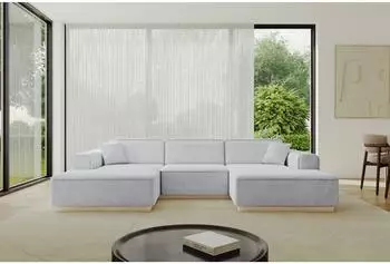 ALTDECOR IREA-U1 Wohnlandschaft U-Form, Textil, hellgrau, 301x165x80cm (800001202346)