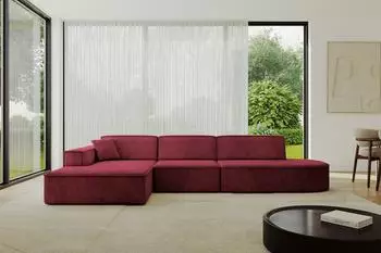 ALTDECOR IREA-L2-v4 Ecksofa L-Form, bordeauxrot, 327x165x77cm (800001202505)