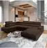 Masseno Siena L-S Wohnlandschaft U-Form mit Schlaffunktion, Velours, braun (MONOLITH 29)