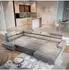 Masseno Siena L-S Wohnlandschaft U-Form mit Schlaffunktion, Velours, braun (MONOLITH 29)