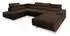 Masseno Siena L-S Wohnlandschaft U-Form mit Schlaffunktion, Velours, braun (MONOLITH 29)