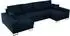 MKS Dorian U Ecksofa U-Form, Velvet, dunkelblau, Schlaffunktion, Bettkasten (800000905750)