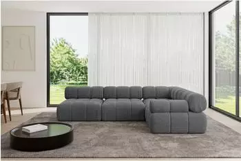 ALTDECOR Mende-L2 Ecksofa L-Form, Cord, dunkelgrau, 285x190cm (800001554760)