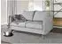 S-Style Möbel Helix 2-Sitzer-Sofa Luxusmikrofaser silber, schwarze Metallfüße (138x86x91cm)