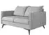 S-Style Möbel Helix 2-Sitzer-Sofa Luxusmikrofaser silber, schwarze Metallfüße (138x86x91cm)