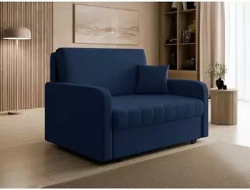 Mirjan24 Viva Silk II Schlafsofa 2-Sitzer mit Bettkasten, dunkelblau (Polo 891)