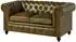 Massivmoebel24 Chesterfield 302 2-Sitzer Sofa Echtleder grün (09-920-890-3002)