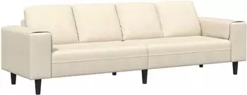 vidaXL Sofa creme 250x77x76cm Cordstoff