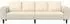 vidaXL Sofa creme 250x77x76cm Cordstoff