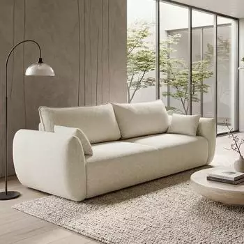 Selsey Zordo 3-Sitzer Schlafsofa Chenille mit Bettkasten, hellbeige