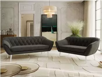 MKS Meble PIRS Sofa-Garnitur 3+2 Sitzer, dunkelgrau, Wellenfederung (PIRS)