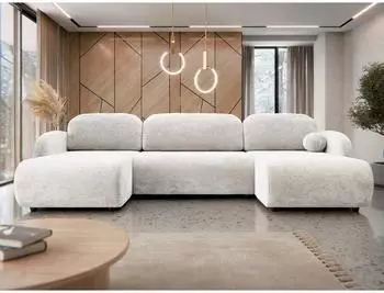 Mirjan24 Dream U Ecksofa U-Form Schlaffunktion Bettkasten (Dream U 2R+LC)