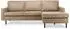Konsimo Invia Ecksofa mit Ottomane, Echtleder, beige (INVIA)