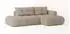 Masseno Fluma R-S Ecksofa L-Form mit Schlaffunktion, Bouclé-Stoff, beige, 279x158cm