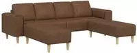 vidaXL Wohnzimmer Couch 3 Stk. Braun