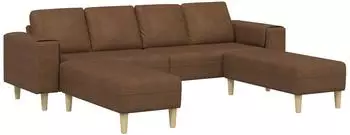 vidaXL Sofa-Set 3-teilig, Kunstwildleder, braun