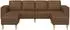 vidaXL Sofa-Set 3-teilig, Kunstwildleder, braun
